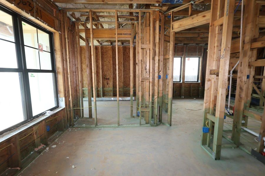 In-progress construction of a new home in Riceland - Enclave Row Collection, Mont Belvieu, TX (Image 9). In-progress construction of a new home in Riceland - Enclave Row Collection, Mont Belvieu, TX (Image 9).