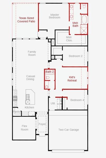 2D floor plan layout of this home in Escondido, Magnolia, TX (Image 4). 2D floor plan layout of this home in Escondido, Magnolia, TX (Image 4).