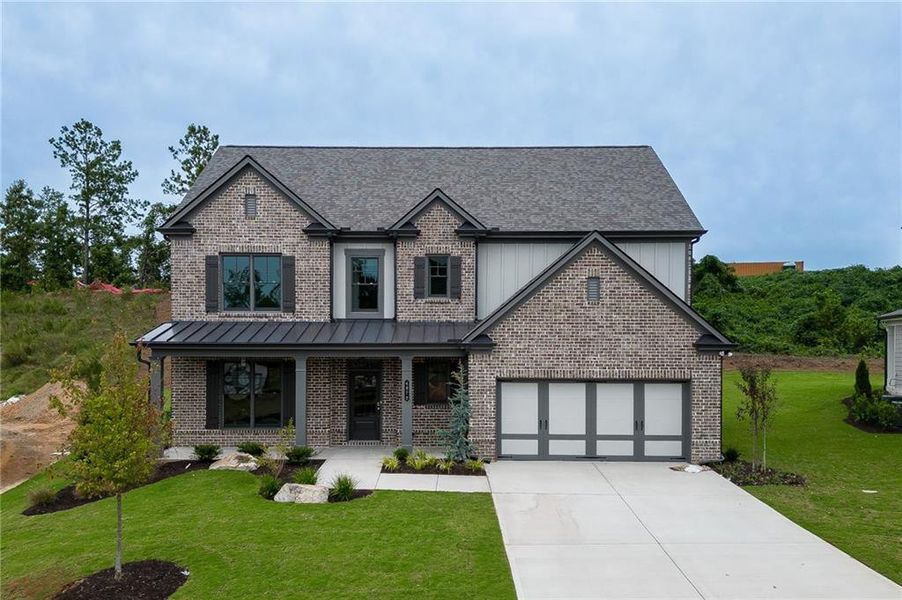 Front exterior of a new home in , Buford, GA, highlighting curb appeal (Image 27). Front exterior of a new home in , Buford, GA, highlighting curb appeal (Image 27).