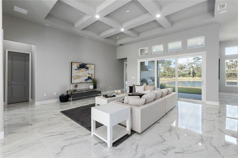 Recessed Lighting & Sliders Provide Lake Views Recessed Lighting & Sliders Provide Lake Views