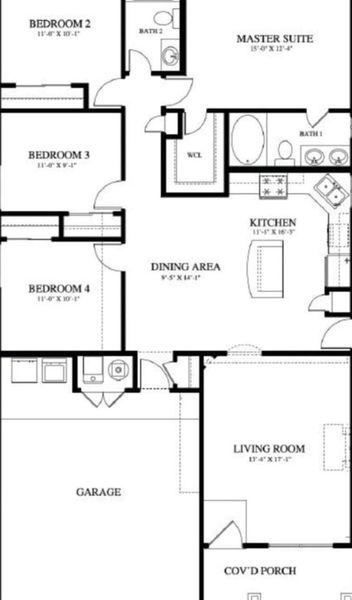 2D floor plan layout of this home in Crosby Farms, Crosby, TX (Image 2). 2D floor plan layout of this home in Crosby Farms, Crosby, TX (Image 2).