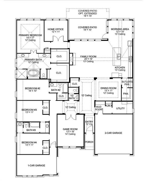 2D floor plan layout of this home in Terraces, Rockwall, TX (Image 4).