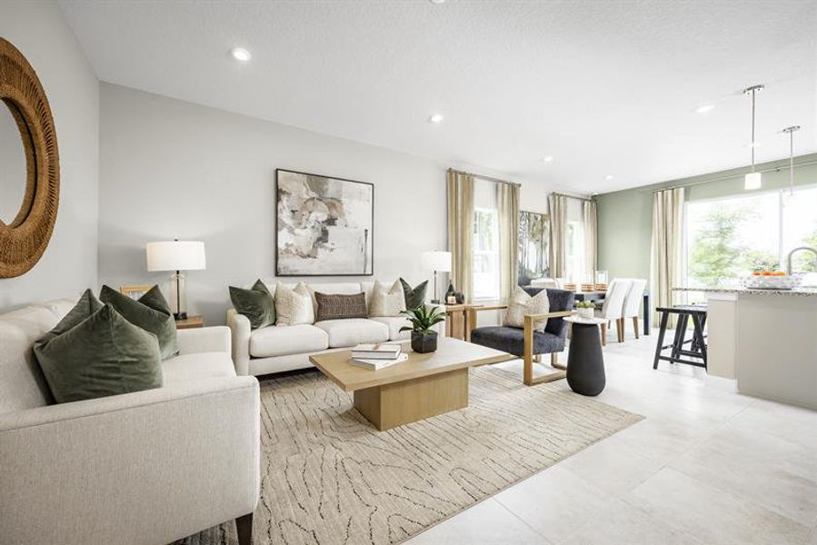 Representative furnished interior of a home built from the Mayshore by Ryan Homes in Pine Pointe at Astonia, Davenport (Image 26).