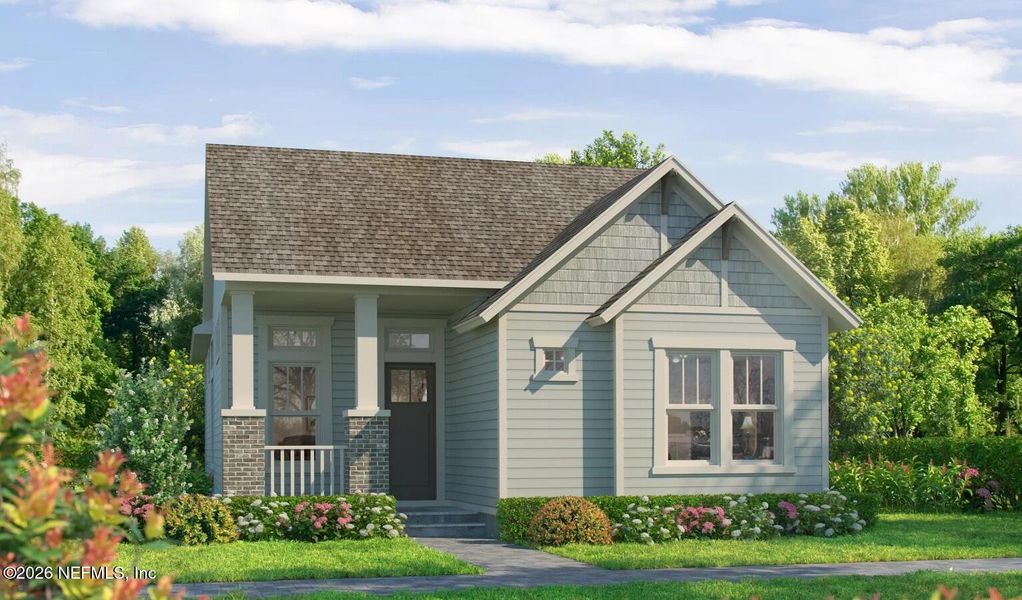 Front exterior of a new home in Seven Pines, Jacksonville, FL, highlighting curb appeal (Image 1). Front exterior of a new home in Seven Pines, Jacksonville, FL, highlighting curb appeal (Image 1).