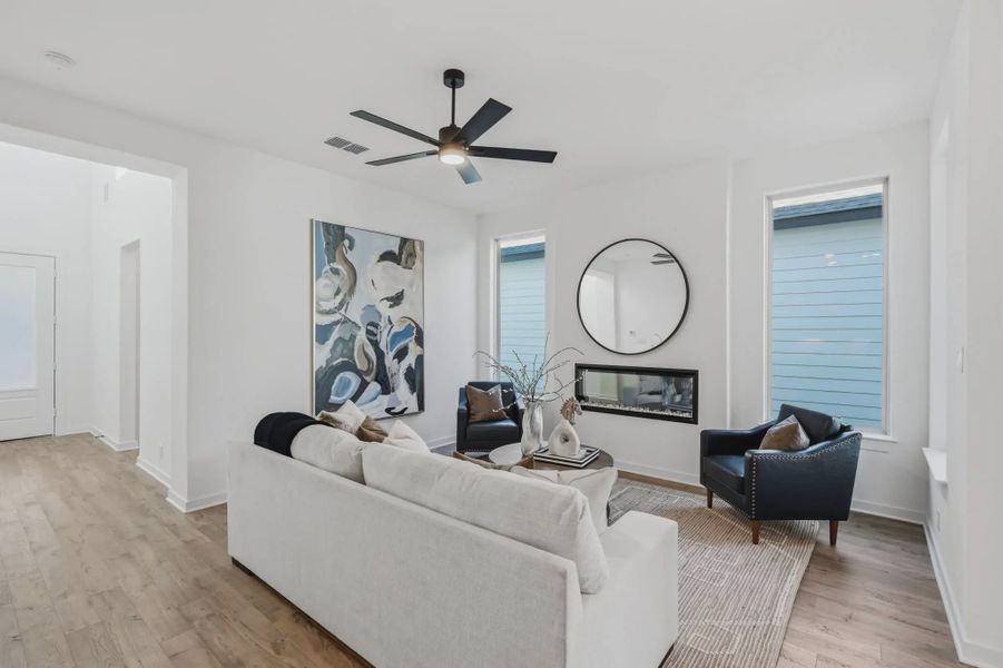 Representative furnished interior of a home built from the Tanner by Chesmar Homes in The Crossvine, Forney (Image 4).