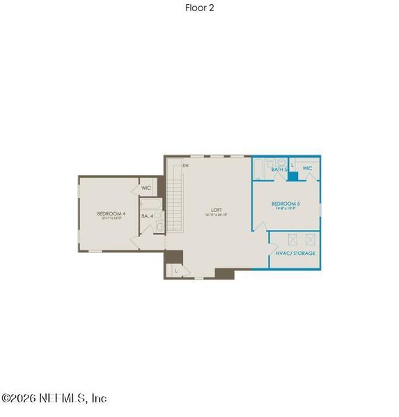 2D floor plan layout of this home in The Landings at Saint Johns, St. Johns, FL (Image 3).
