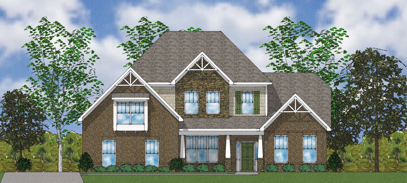Representative exterior photo of a completed home built from the Bridges II - Elite Collection by Mungo Homes in Suter Estates, Easley, SC (Image 19).