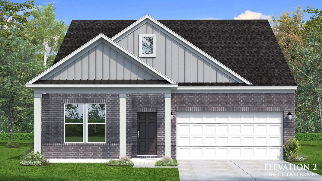 Representative exterior photo of a completed home built from the Greenwich by DRB Homes in Mason Glenn, Franklinton, NC (Image 6).