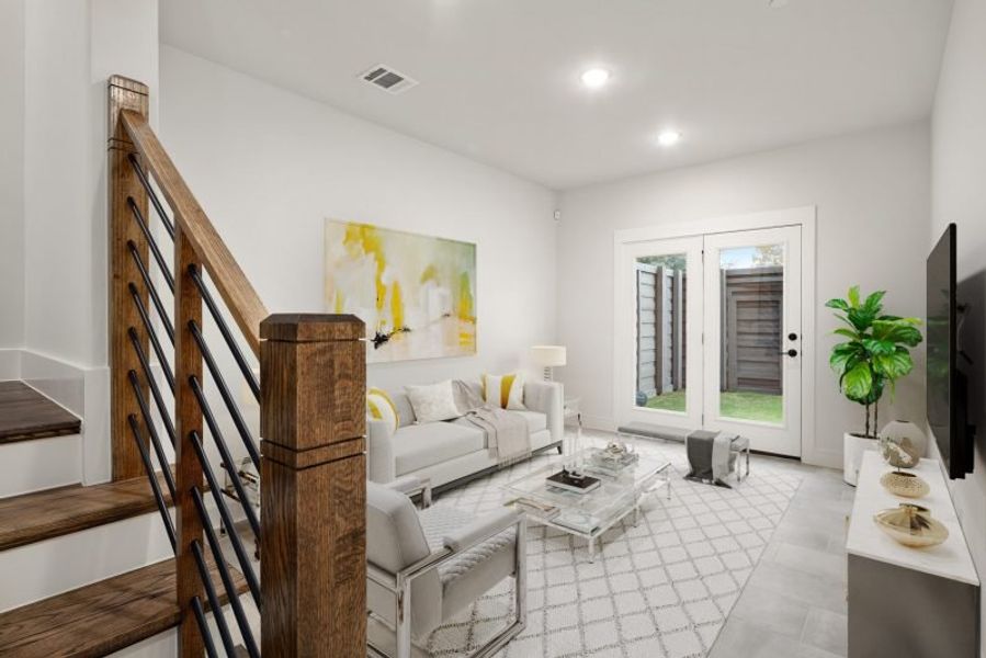 Furnished interior view inside a new home in Linkside Las Colinas, Irving (Image 4).