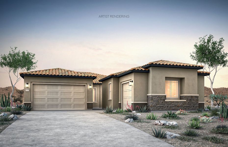 Representative exterior photo of a completed home built from the Ravenna by Pulte Homes in Soleo, Queen Creek, AZ (Image 19).