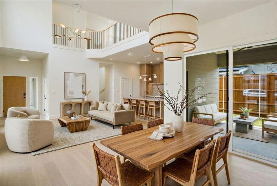 Photos have been virtually staged to show potential furnishings and décor. The property is sold unfurnished, and no furniture conveys.