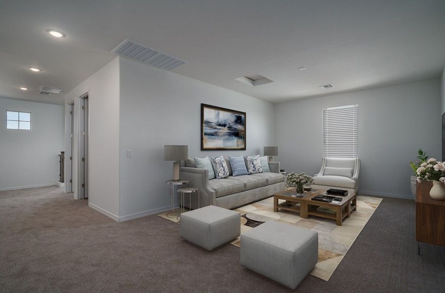 Representative furnished interior of a home built from the Willow by William Ryan Homes in The Grove at El Cidro, Goodyear (Image 19). Representative furnished interior of a home built from the Willow by William Ryan Homes in The Grove at El Cidro, Goodyear (Image 19).