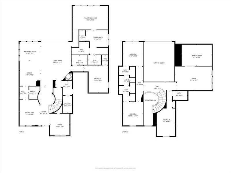2D floor plan layout of this home in The Parks at Wilson Creek, Celina, TX (Image 5).