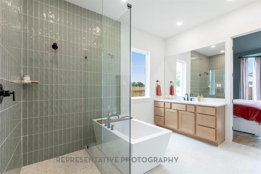 Furnished interior view inside a new home in Mosaic: 60ft. lots, Celina (Image 24).