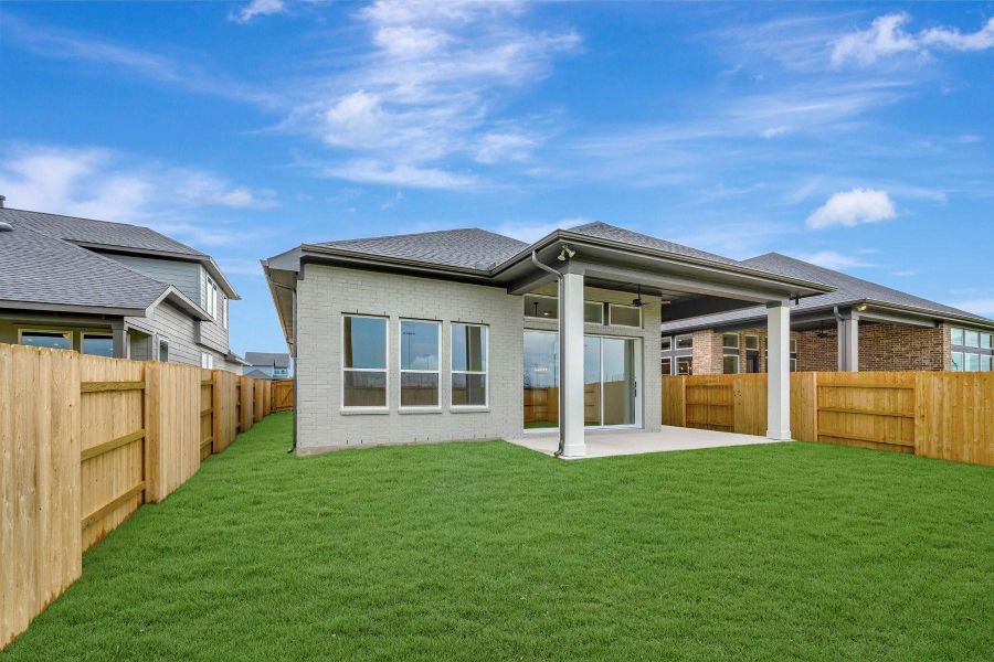 Exterior details and patio area of a home in Elyson - Reserve Collection, Katy (Image 3). Exterior details and patio area of a home in Elyson - Reserve Collection, Katy (Image 3).