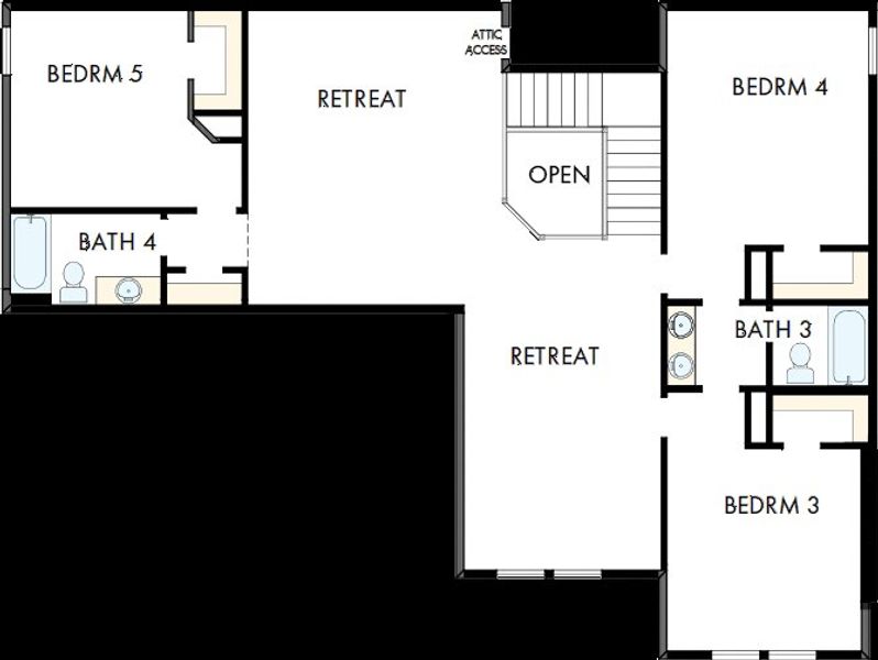 2D floor plan layout of this home in Sienna - Parkview Collection, Missouri City, TX (Image 3). 2D floor plan layout of this home in Sienna - Parkview Collection, Missouri City, TX (Image 3).