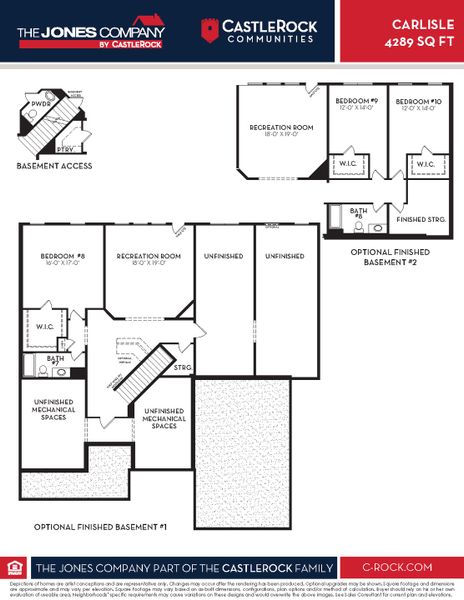 2D floor plan layout for the Carlisle by CastleRock Communities in Belvoir, Fairview, TN (Image 26).