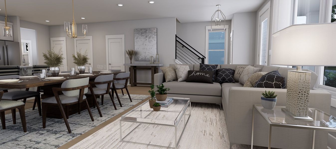 Representative furnished interior of a home built from the Bella by Baker Residential in Atwater Station - Village Collection, Fuquay Varina (Image 7).