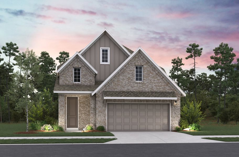 Representative exterior photo of a completed home built from the Somerset by Beazer Homes in Confluence, Marion, TX (Image 1). Representative exterior photo of a completed home built from the Somerset by Beazer Homes in Confluence, Marion, TX (Image 1).