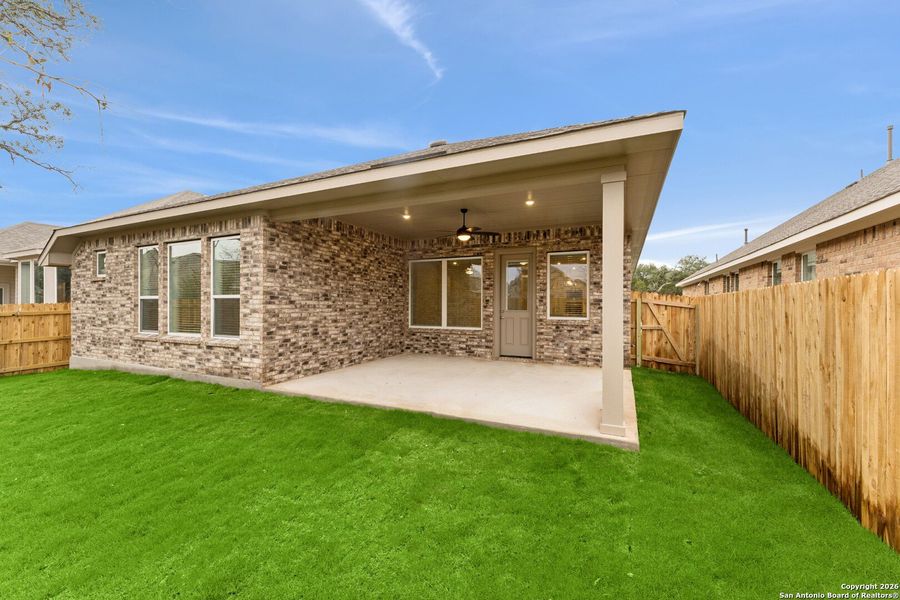 Exterior details and patio area of a home in Davis Ranch 50', San Antonio (Image 3).