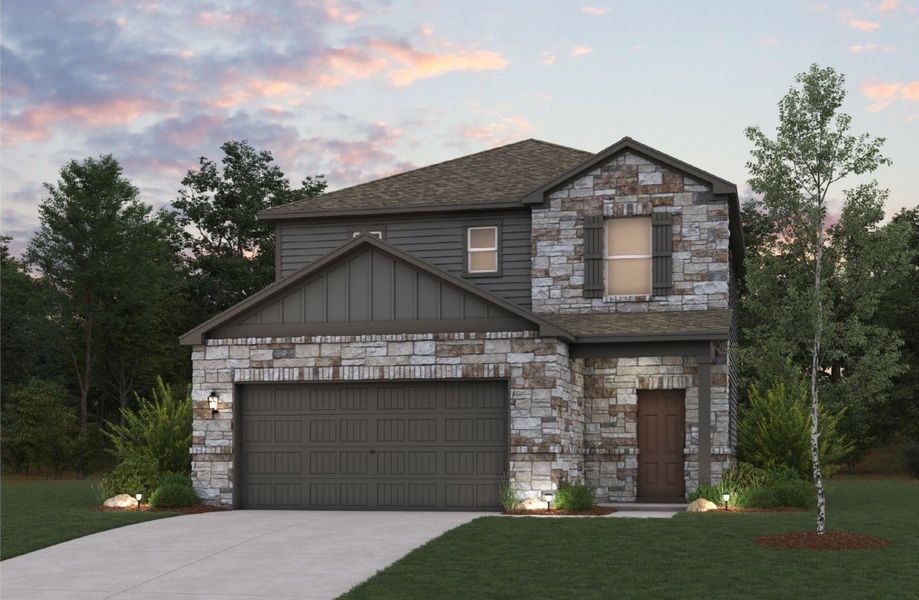 Representative exterior photo of a completed home built from the Avery - 1681 by Century Communities in Summerlin, San Antonio, TX (Image 1). Representative exterior photo of a completed home built from the Avery - 1681 by Century Communities in Summerlin, San Antonio, TX (Image 1).