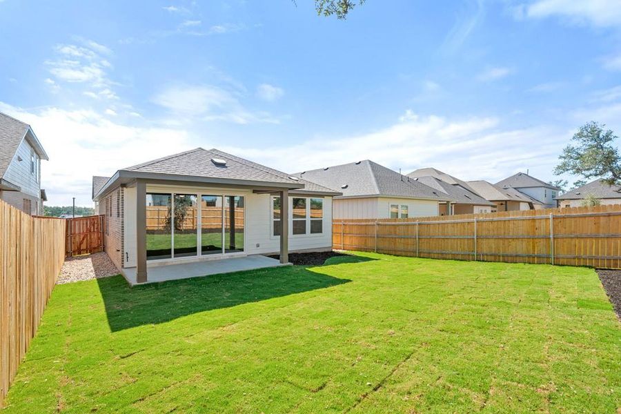 Exterior details and patio area of a home in Terrace Collection at Heritage, Dripping Springs (Image 22). Exterior details and patio area of a home in Terrace Collection at Heritage, Dripping Springs (Image 22).
