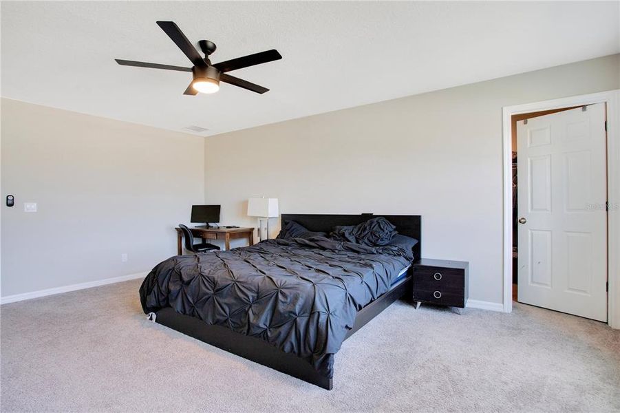 Master bedroom with large walk in closet