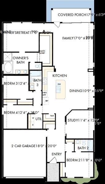 2D floor plan layout of this home in Sandbrock Ranch, Aubrey, TX (Image 2). 2D floor plan layout of this home in Sandbrock Ranch, Aubrey, TX (Image 2).