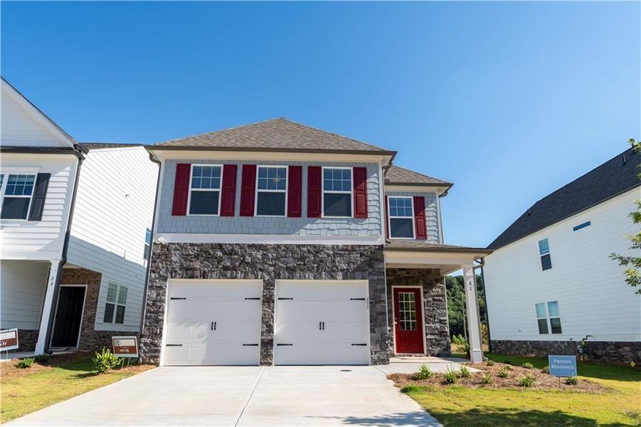 Front exterior of a new home in , Dawsonville, GA, highlighting curb appeal (Image 18).