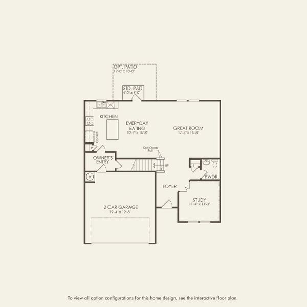 2D floor plan layout for the Aspire by Pulte Homes in Solserra, Shallotte, NC (Image 4).