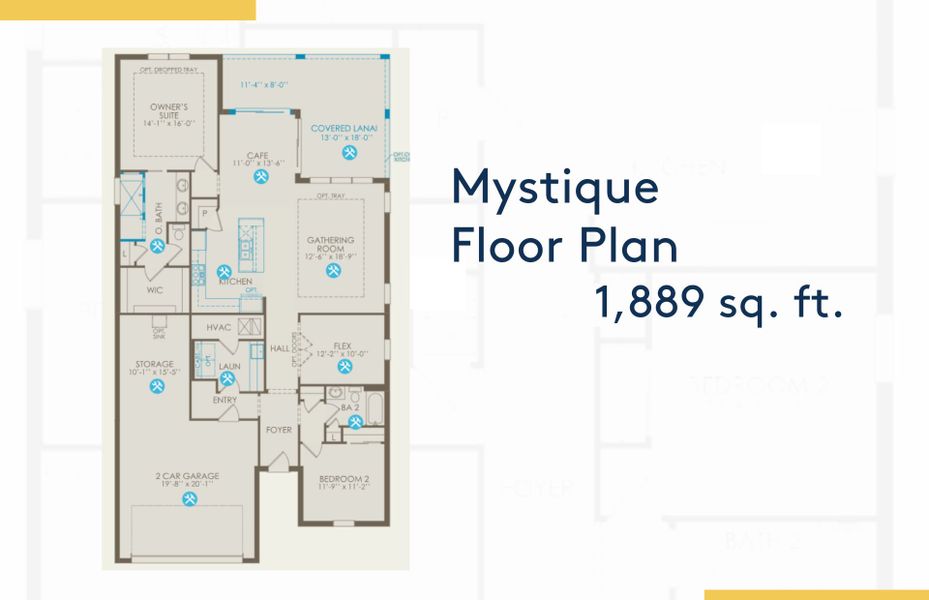 2D floor plan layout of this home in Del Webb River Reserve, Spring Hill, FL (Image 3).