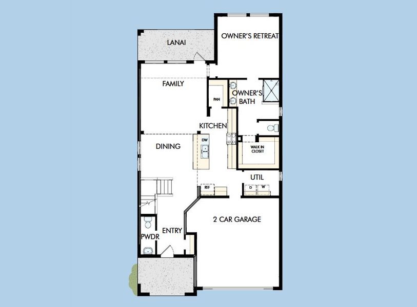 2D floor plan layout for the The Zander by David Weekley Homes in Soleta at Starkey Ranch –  Traditional Series, Odessa, FL (Image 4).