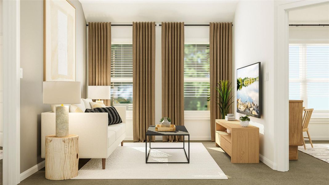 Furnished interior view inside a new home in Lively Ranch: Brookstone Collection, Georgetown (Image 8). Furnished interior view inside a new home in Lively Ranch: Brookstone Collection, Georgetown (Image 8).