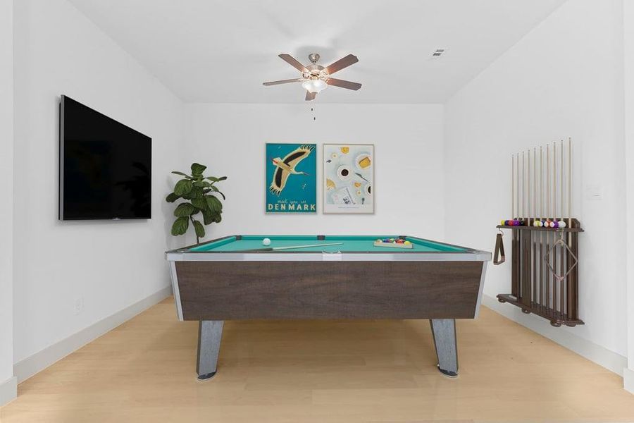 A game room with room for a pool table A game room with room for a pool table