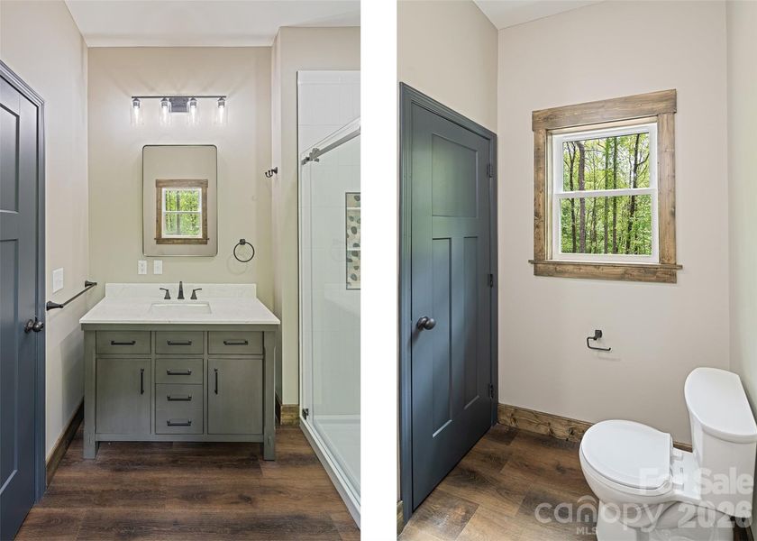 Lower Level - Primary Ensuite Bathroom with Linen Closet