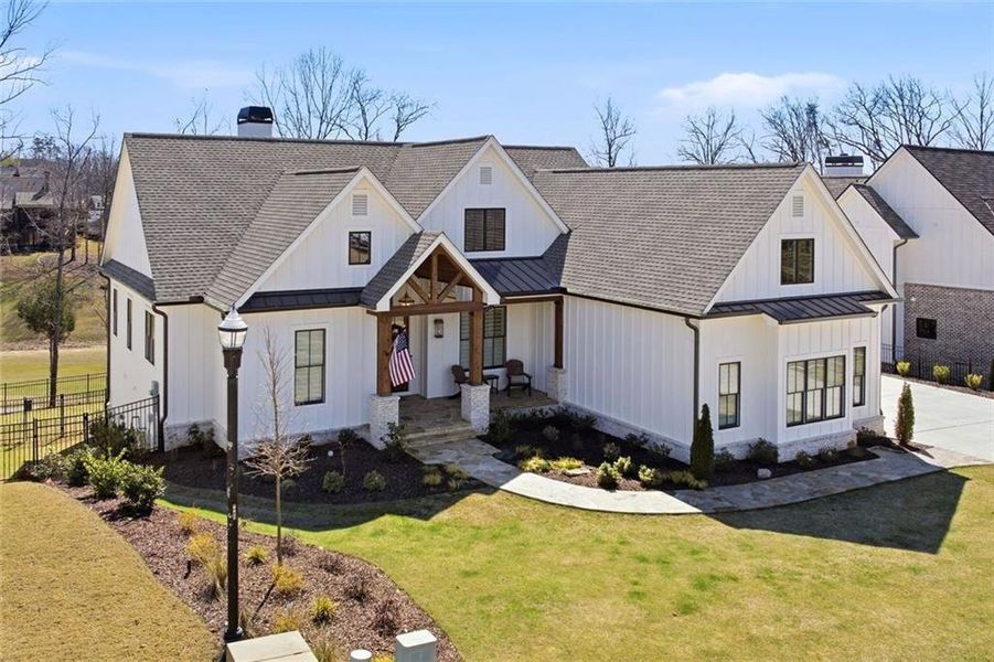 Front exterior of a new home in , Dawsonville, GA, highlighting curb appeal (Image 25).