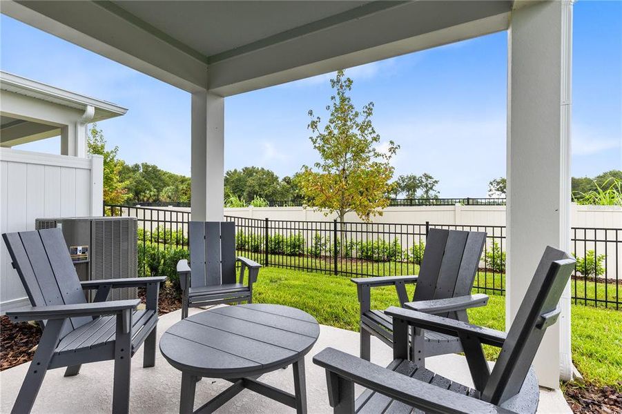 Exterior details and patio area of a home in , Sanford (Image 3). Exterior details and patio area of a home in , Sanford (Image 3).