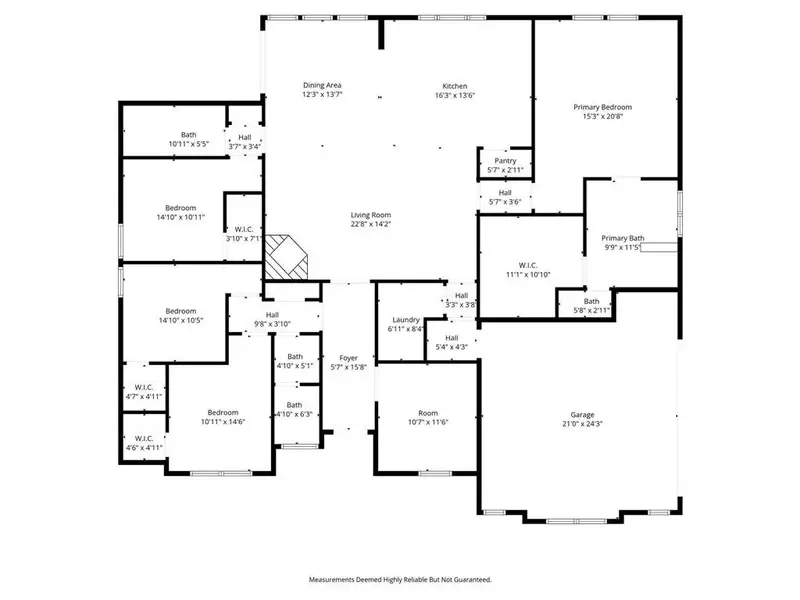 2D floor plan layout of this home in Rocky Top Ranch, Reno, TX (Image 5).
