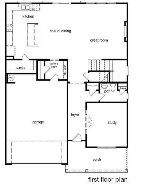 2D floor plan layout of this home in Reserve at Gum Springs, Jefferson, GA (Image 3).