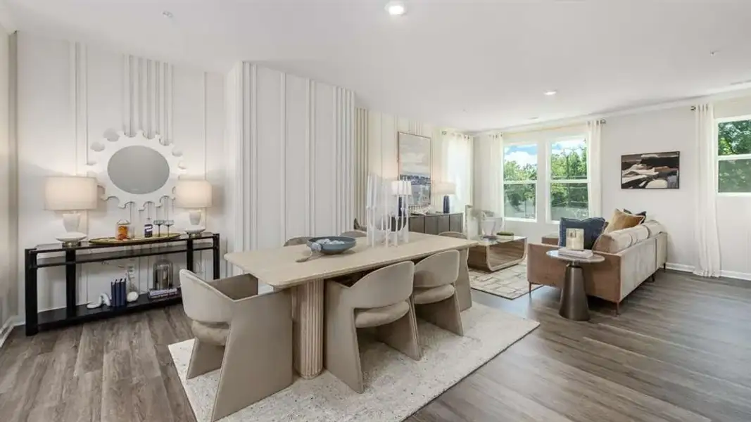 Furnished interior view inside a new home in Townes at Asbury, Hapeville (Image 6). Furnished interior view inside a new home in Townes at Asbury, Hapeville (Image 6).