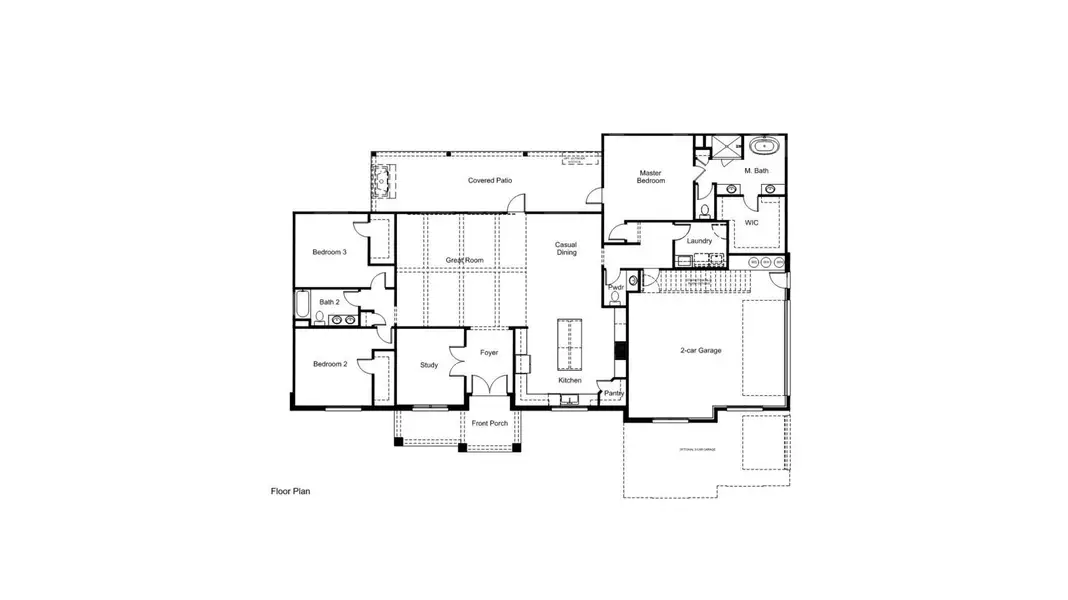 2D floor plan layout for the The Red Oak by Joseph Creek Homes in The Timbers, La Vernia, TX (Image 3). 2D floor plan layout for the The Red Oak by Joseph Creek Homes in The Timbers, La Vernia, TX (Image 3).
