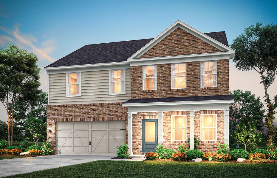 Front exterior of a new home in Berkeley Mill, Cumming, GA, highlighting curb appeal (Image 21).