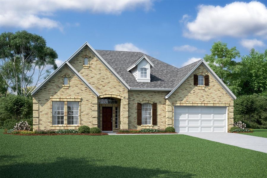 Gorgeous Margaret design by K. Hovnanian Homes in elevation B built in Tejas Landing. (*Artist rendering used for illustration purposes only.) Gorgeous Margaret design by K. Hovnanian Homes in elevation B built in Tejas Landing. (*Artist rendering used for illustration purposes only.)