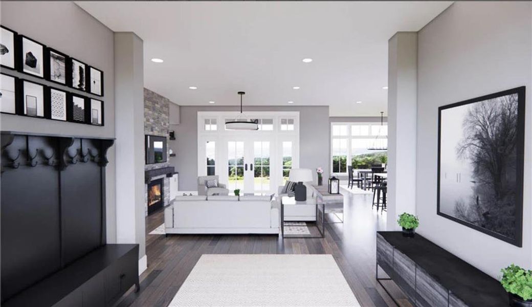 Furnished interior view inside a new home in , Douglasville (Image 9). Furnished interior view inside a new home in , Douglasville (Image 9).