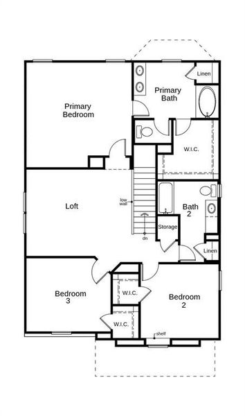 This floor plan features 3 bedrooms, 2 full baths, 1 half bath and over 2,000 square feet of living space.