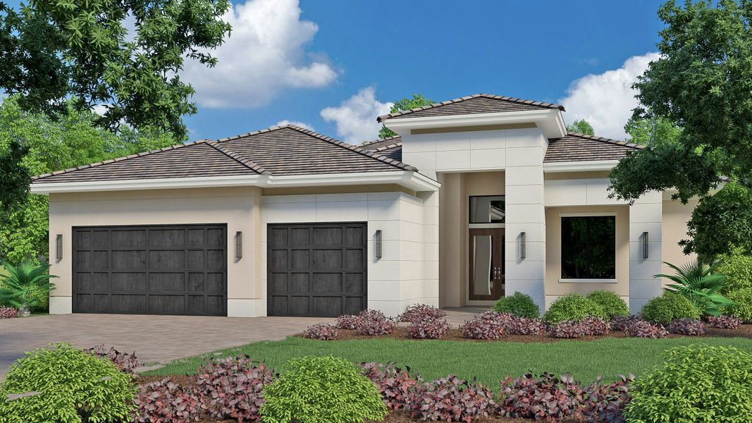 2D floor plan layout for the Alessia by GHO Homes in Tesoro Club, Port St. Lucie, FL (Image 92).