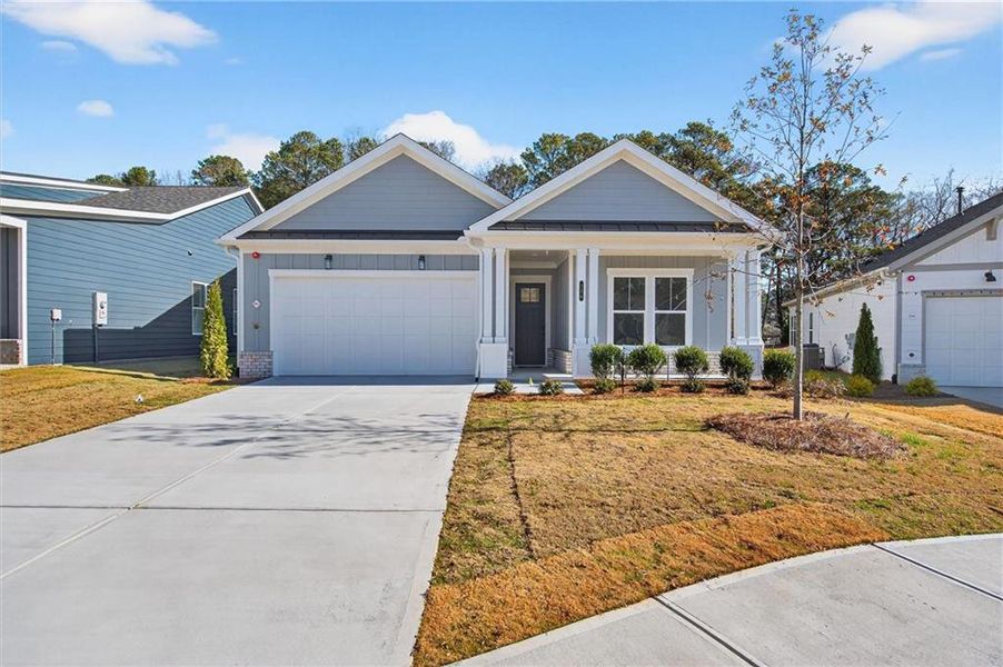 Front exterior of a new home in The Reserve at Bells Ferry, Kennesaw, GA, highlighting curb appeal (Image 27).