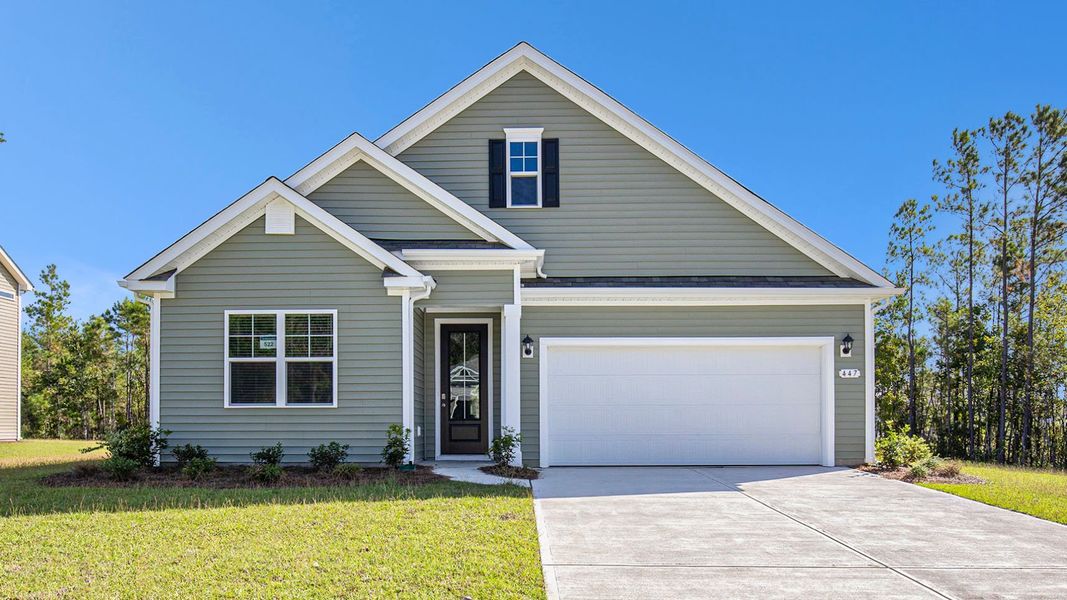 Front exterior of a new home in Lochaven, Conway, SC, highlighting curb appeal (Image 1).