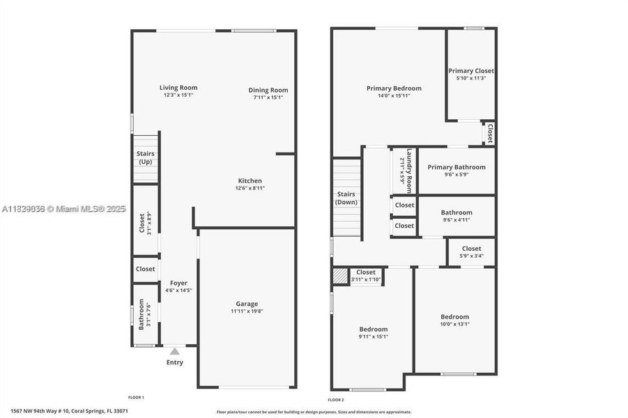 2D floor plan layout of this home in , Coral Springs, FL (Image 3).
