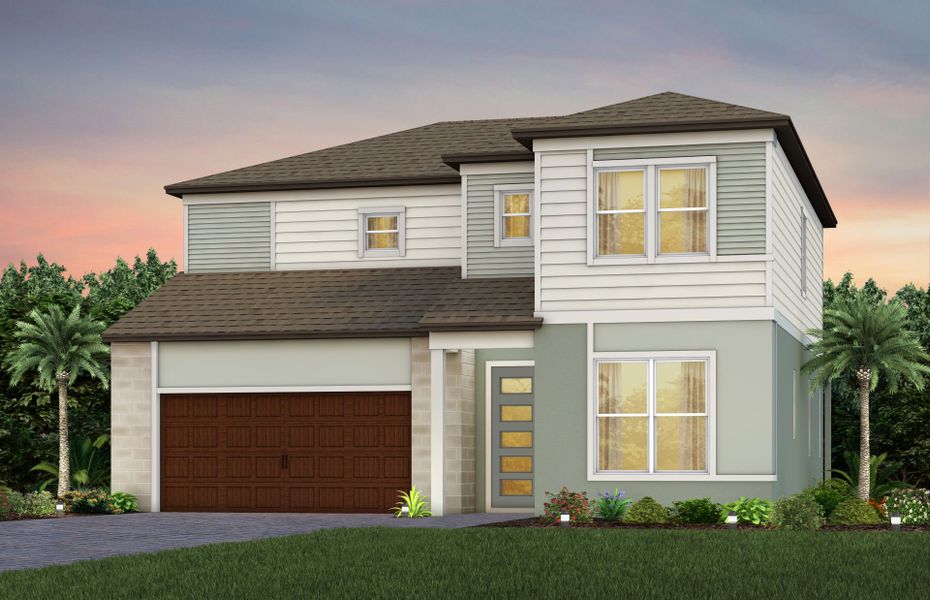 Representative exterior photo of a completed home built from the Umbria by Pulte Homes in Vida's Way, Wesley Chapel, FL (Image 5).